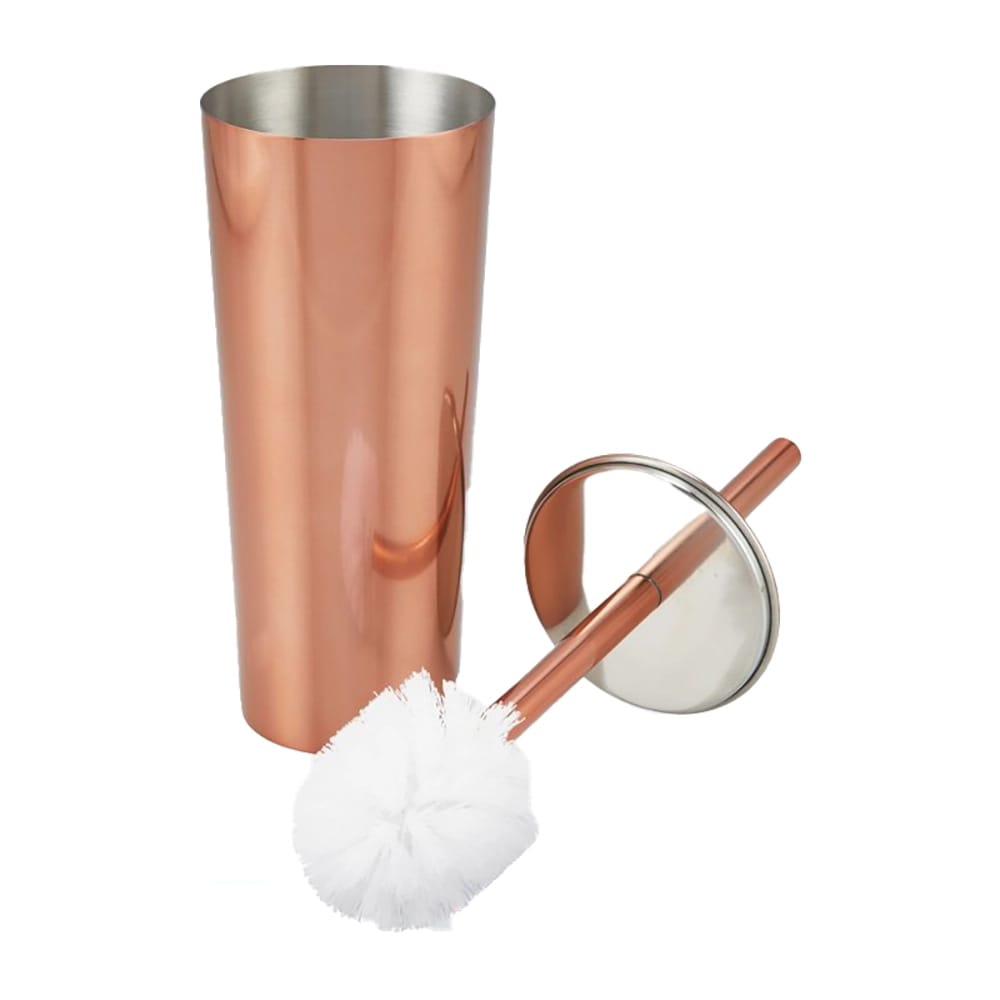 mDesign Plastic Bowl Brush and Trash Can, Rose Gold