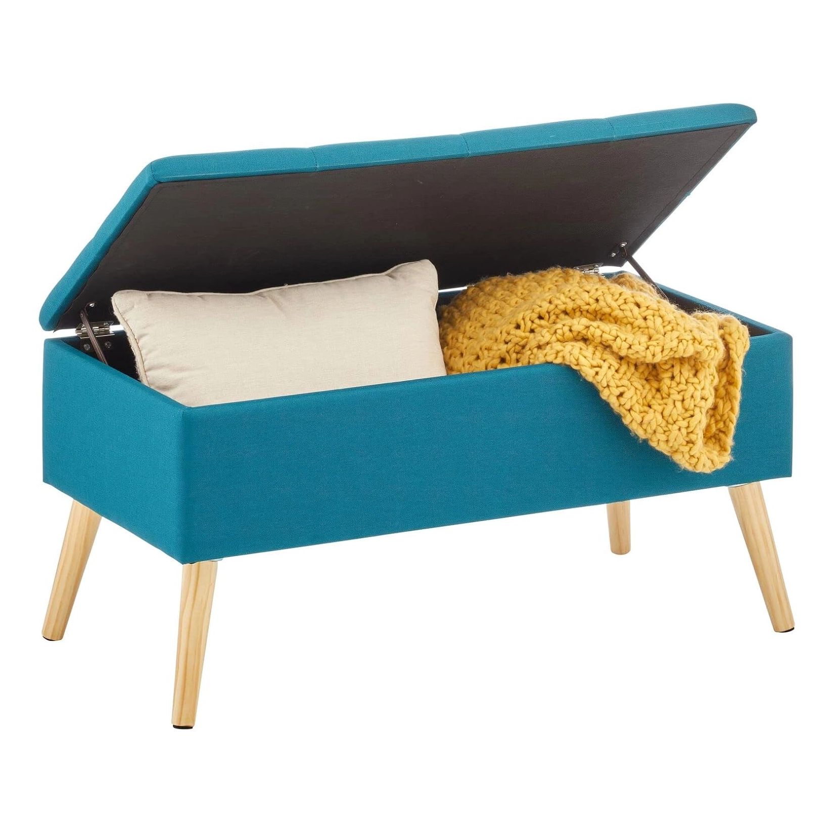 mDesign Rectangle Storage Bench, Teal