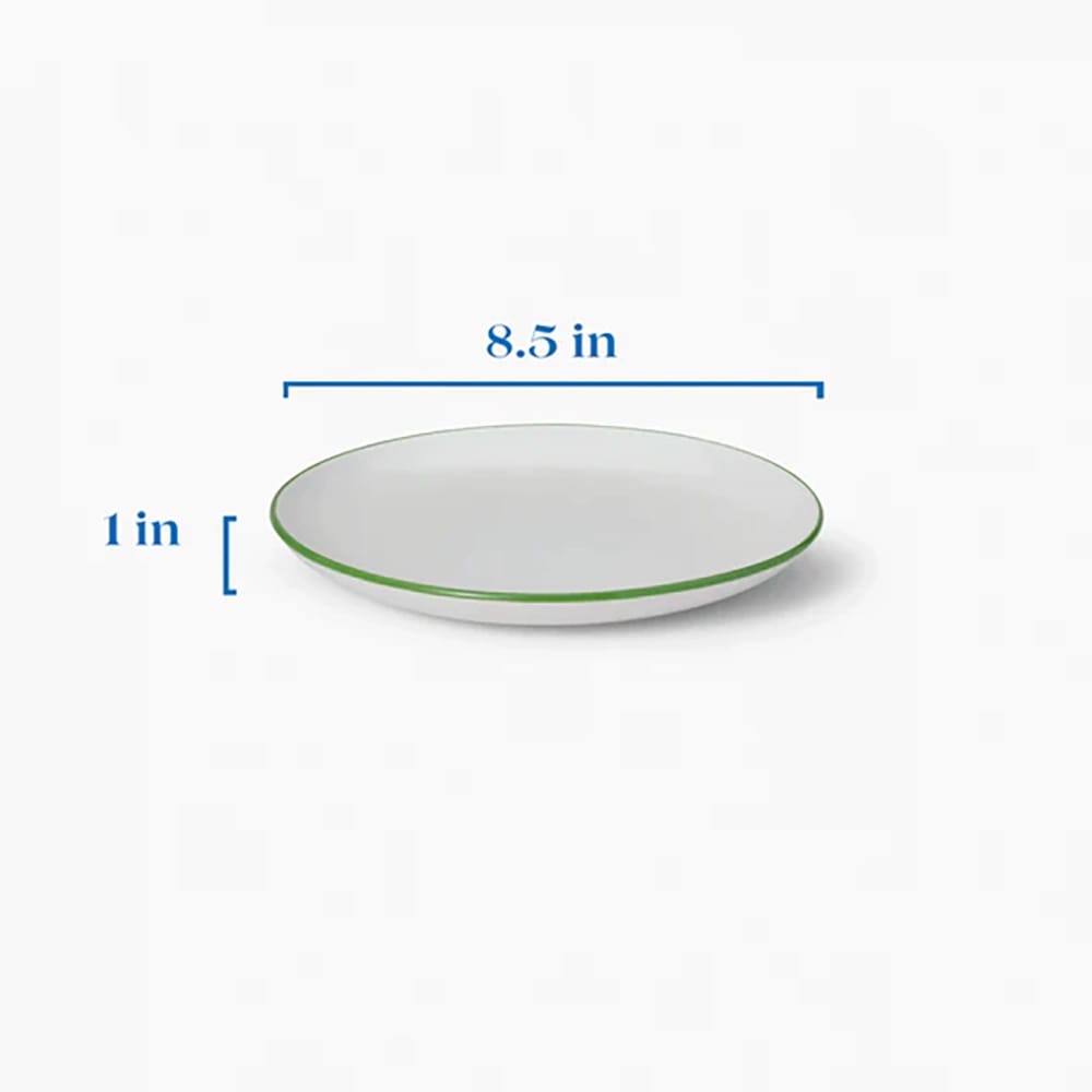 Leeway Small Plate, Green Stripe, Set of 4