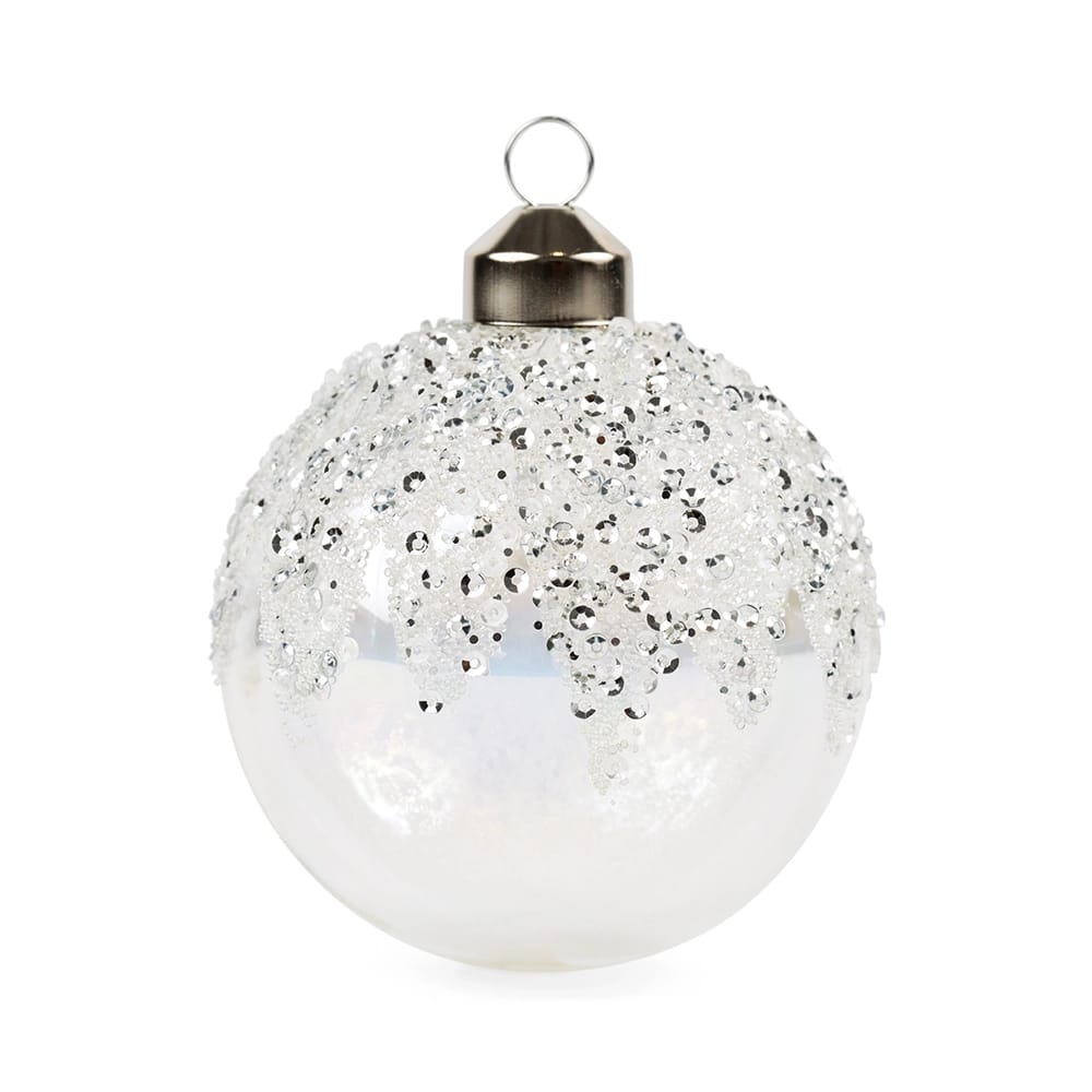 Famous Brand Crystal Christmas Glass Ornament Set, 12 Pack