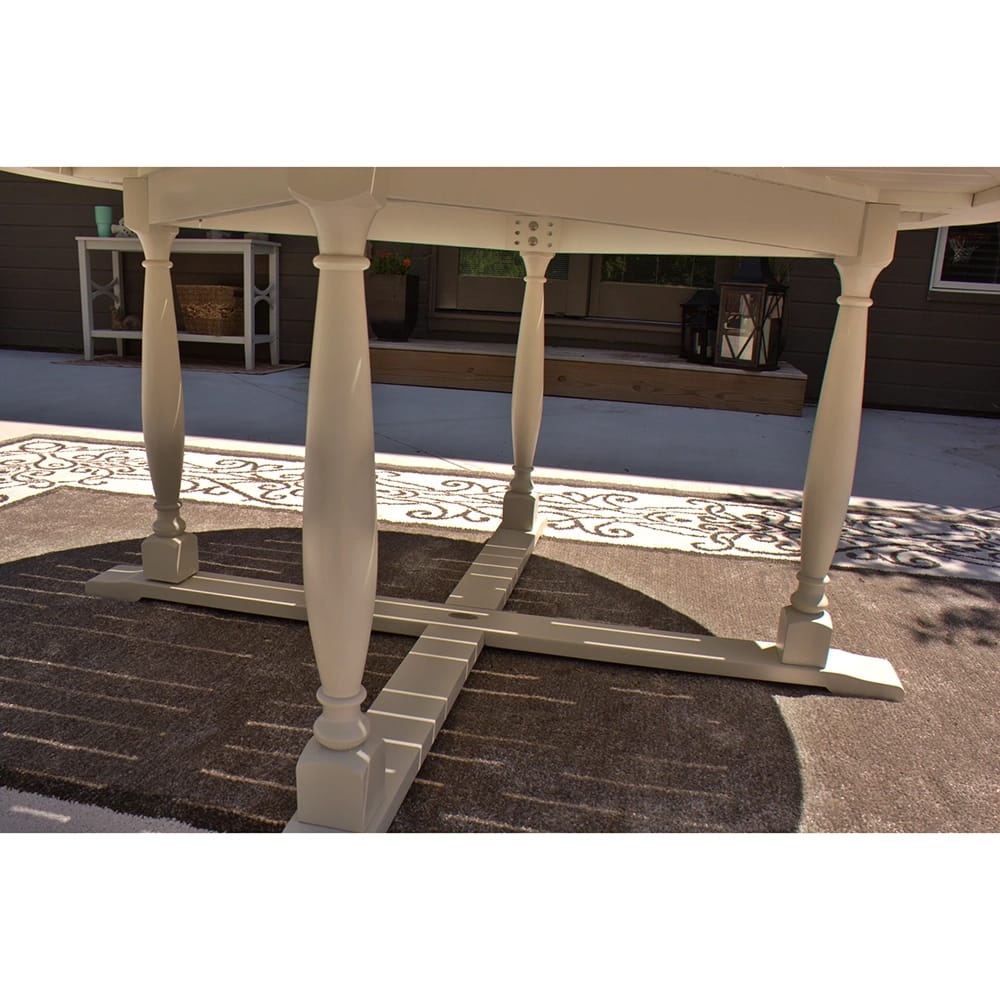 Smart Living Acacia Round Dining Table, Light Gray, 60"