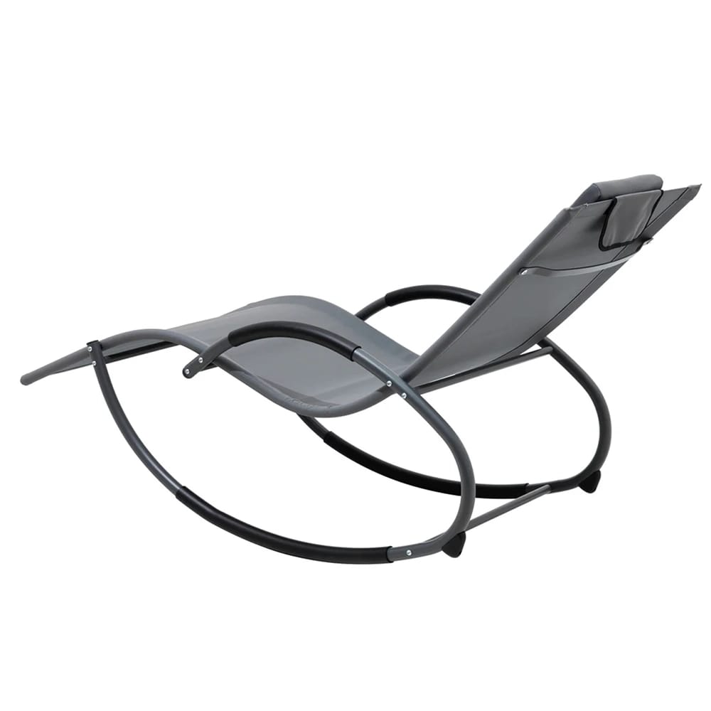 Deko Living Rocking Patio Lounge Chair, Gray