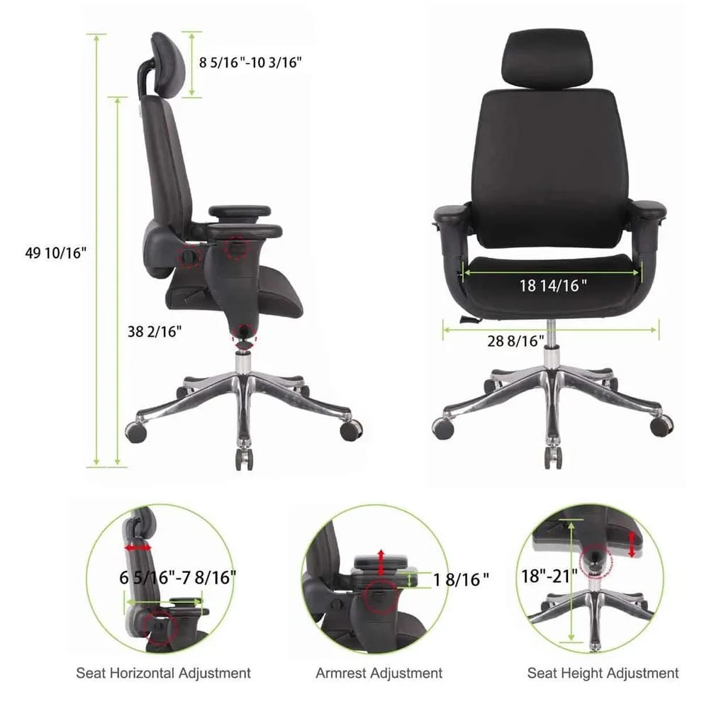 Eureka Ergonomic Swing Office Chair, Black