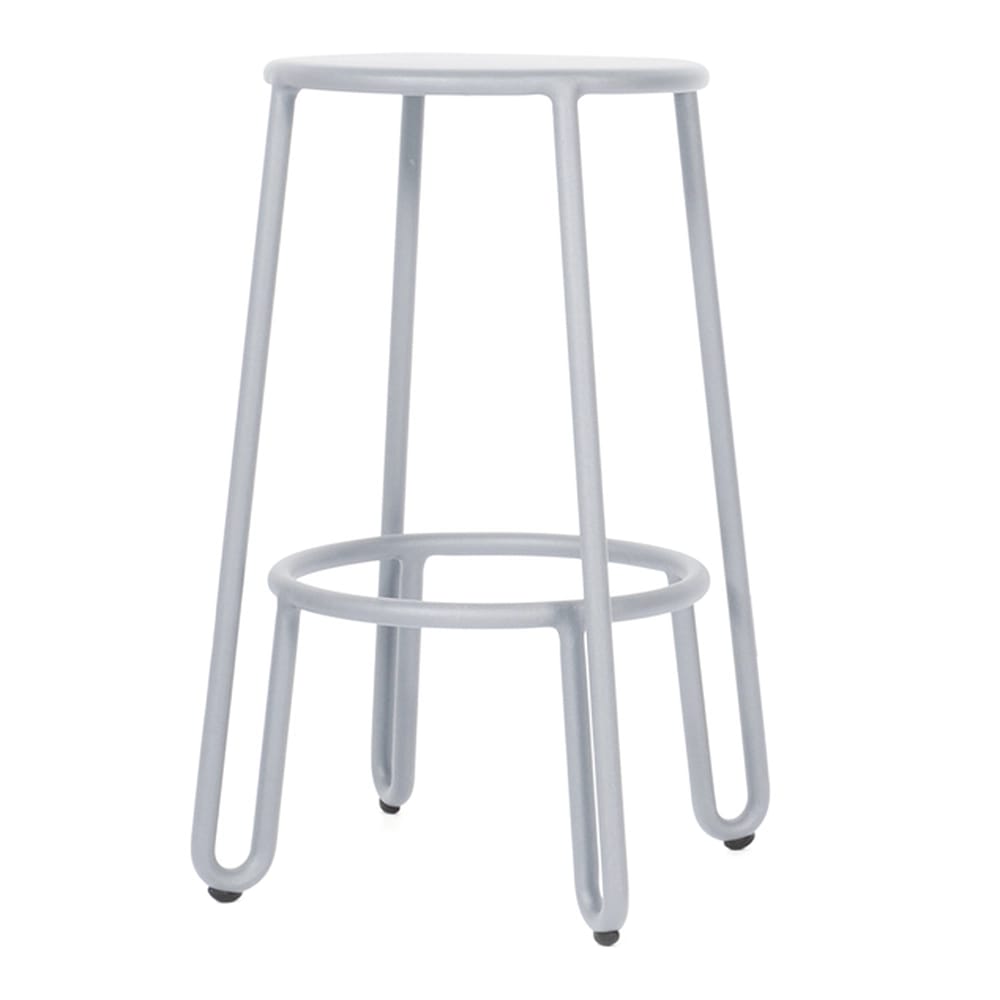 Seaside Casual Aluminum Huggy Stackable Patio Counter Stool, Frosty Gray