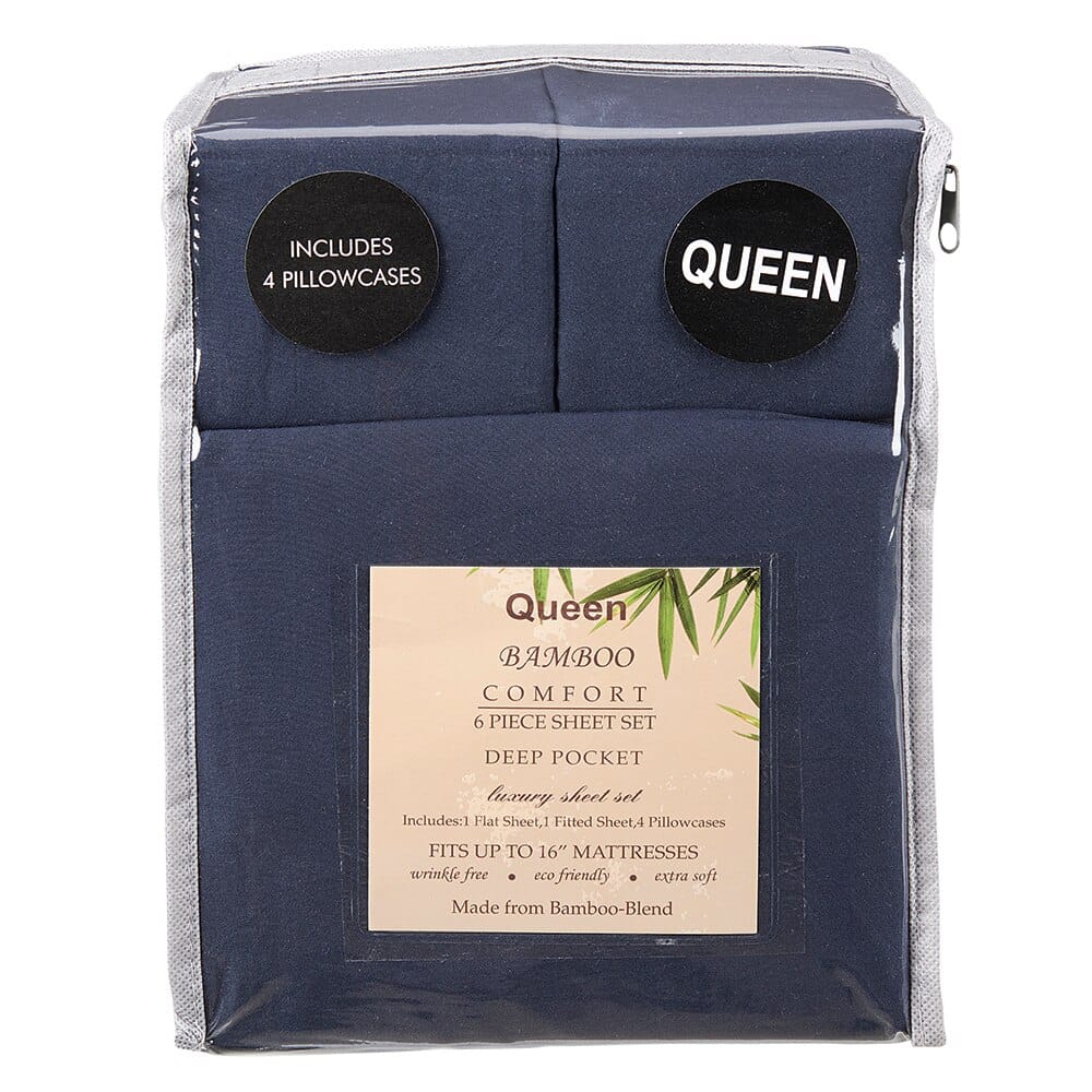 Bamboo Comfort Deep Pocket Queen Sheet Set, 6-Piece