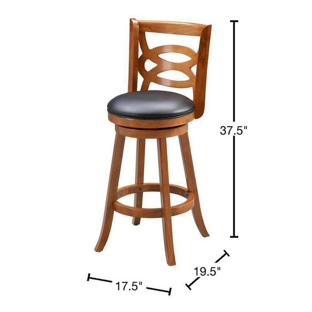 Seina 24" Cushioned Swivel Counter Stool, Walnut