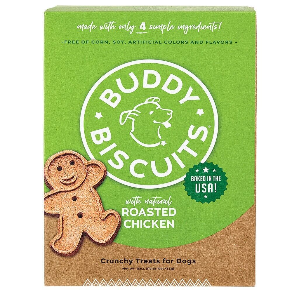 Buddy Biscuits Crunchy Treats for Dogs with Natural Roasted Chicken, 16 oz