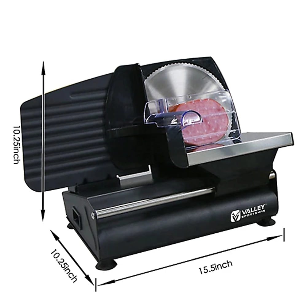 Valley Sportsman 7.5" Electric Meat Slicer, Black