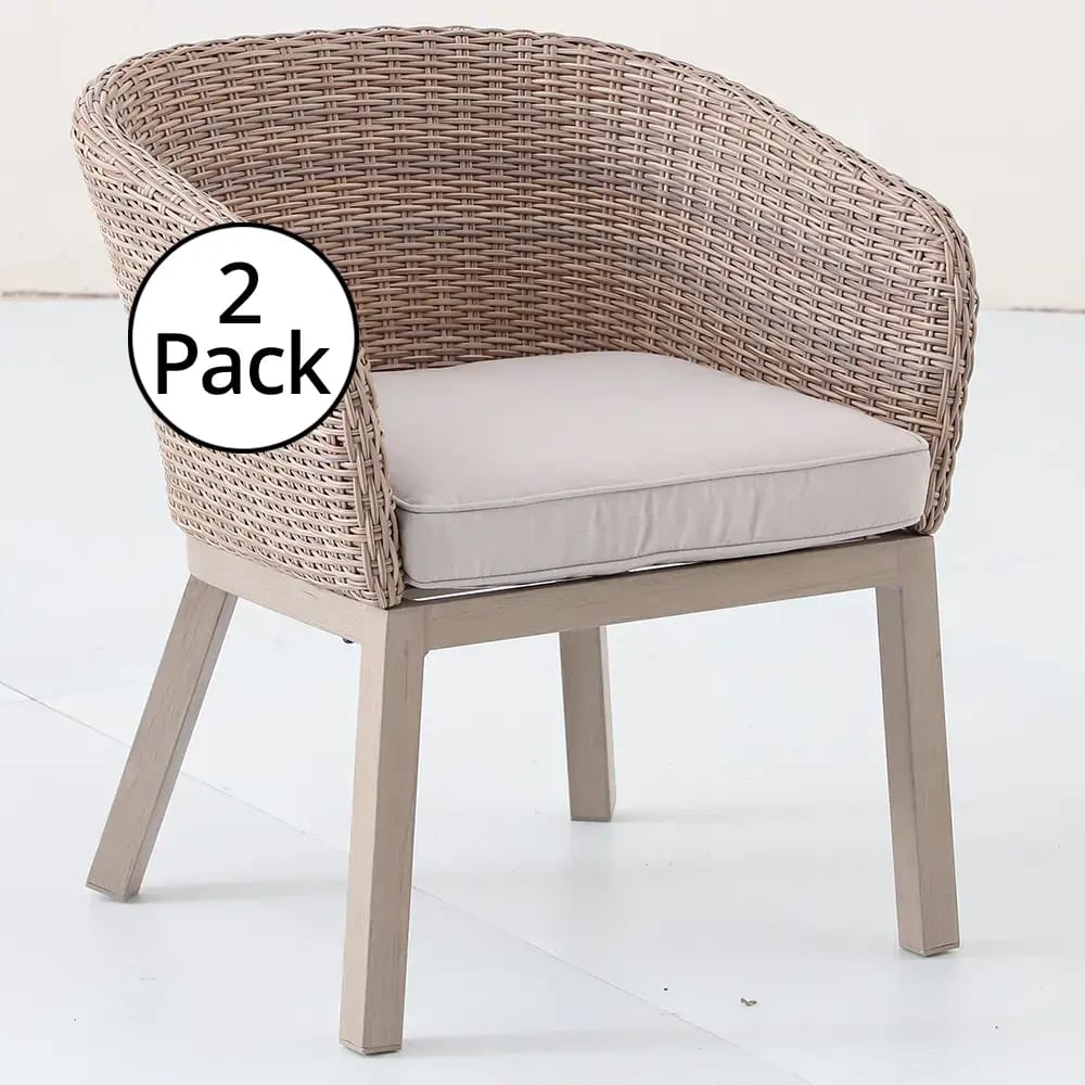 Home Decorators Collection Odenhall Wicker Dining Chair, Brown/Gray, 2 Pack