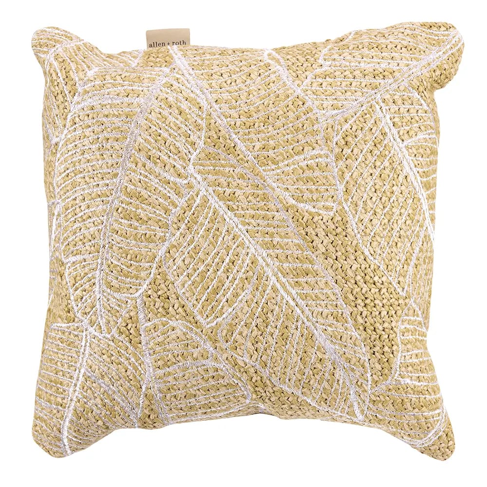 Allan + Roth Banana Leaf Decorative Pillow, Tan