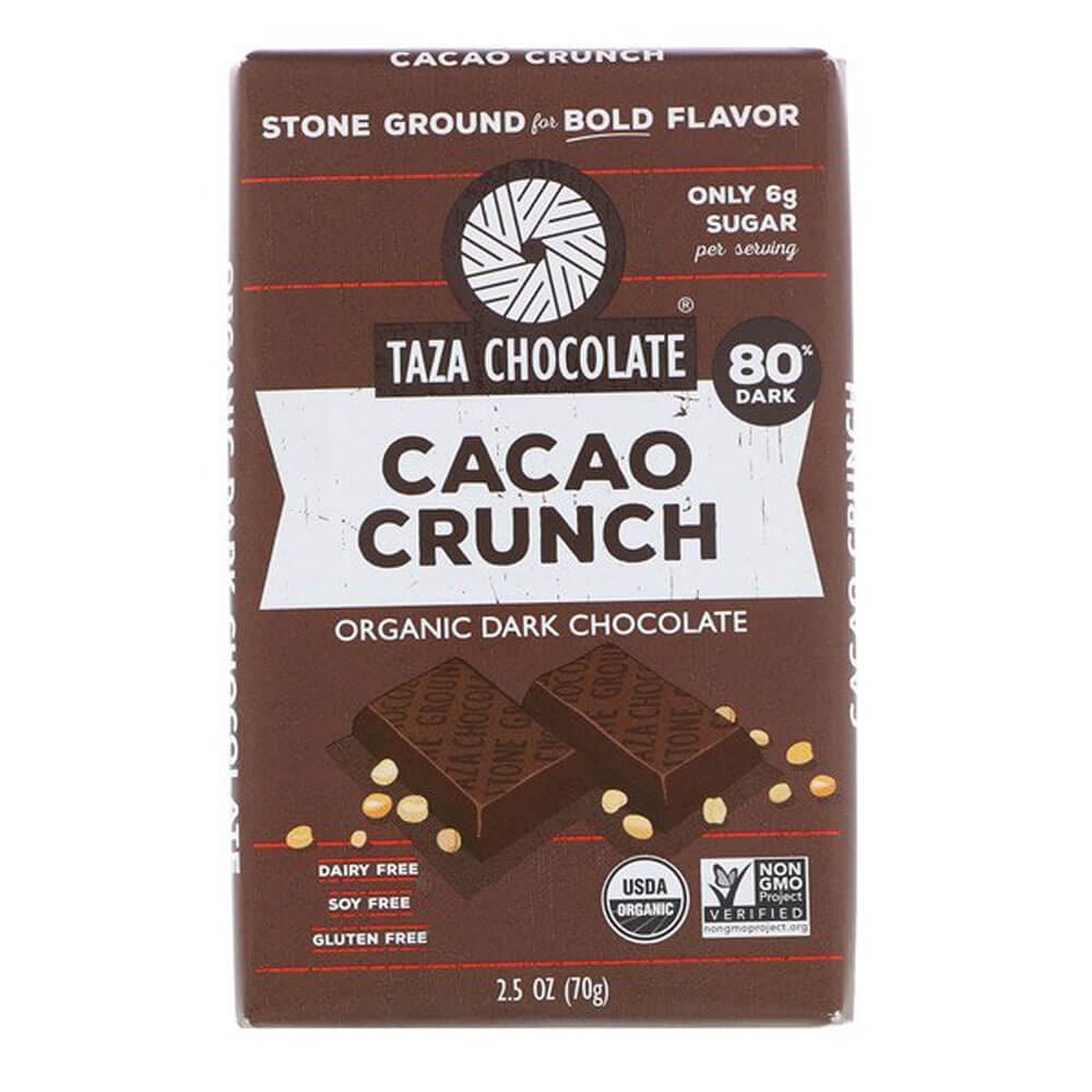 Taza Chocolate Cacao Crunch Organic Dark Chocolate, 2.5 oz