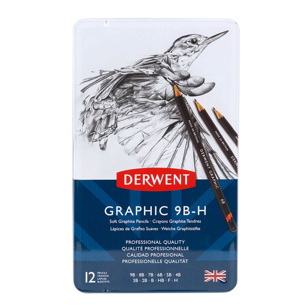 Derwent Graphic 9B-H Graphite Pencils, 12 Count