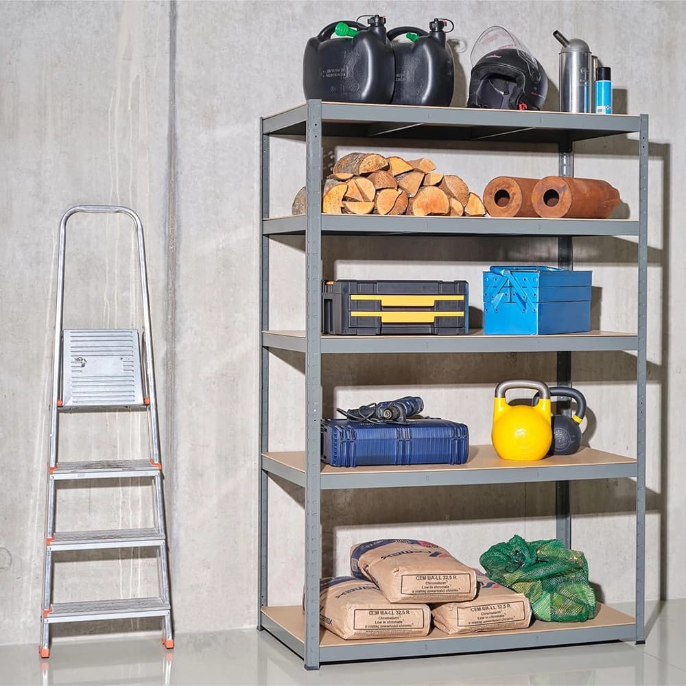 G-Rack 5-Tier Garage Shelving Unit, 47" x 18" x 71", Gray