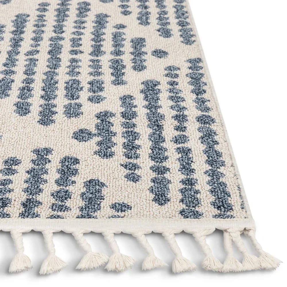 Well Woven 7'10" x 10'6" Loop-De-Loop Arbor Moroccan Trellis Kilim Style Area Rug, Light Blue/Ivory