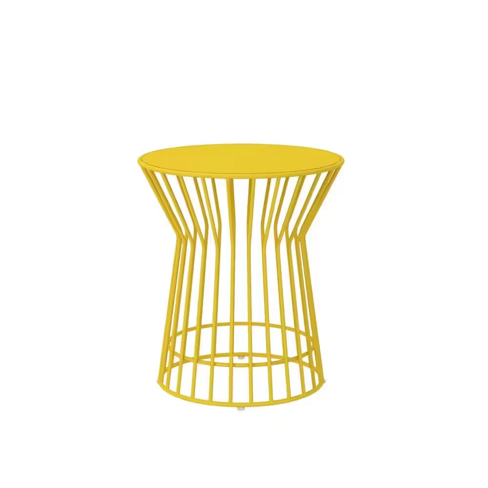 Novogratz Metal Outdoor Side Table, Yellow
