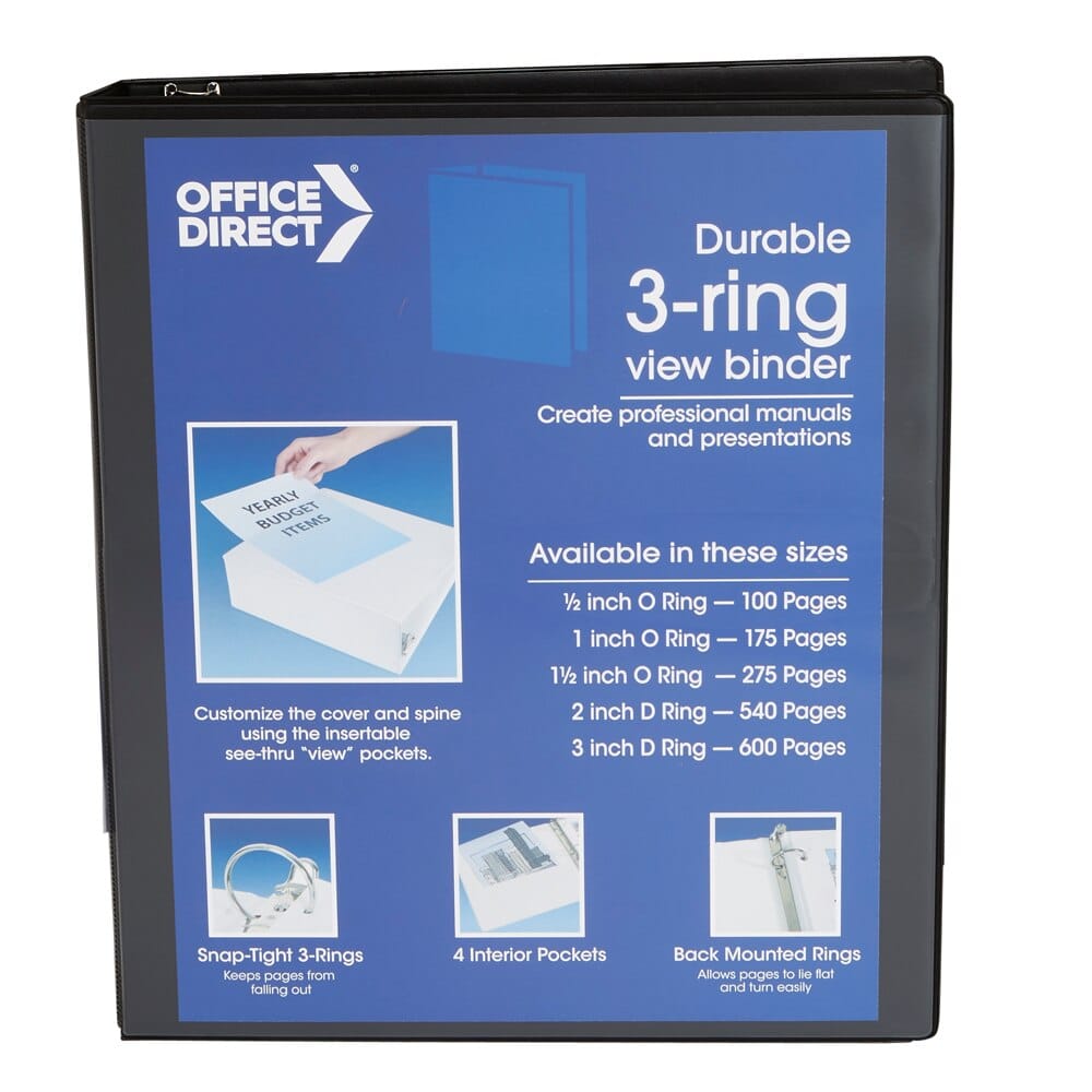 Office Direct O-Ring View Binder, 1"