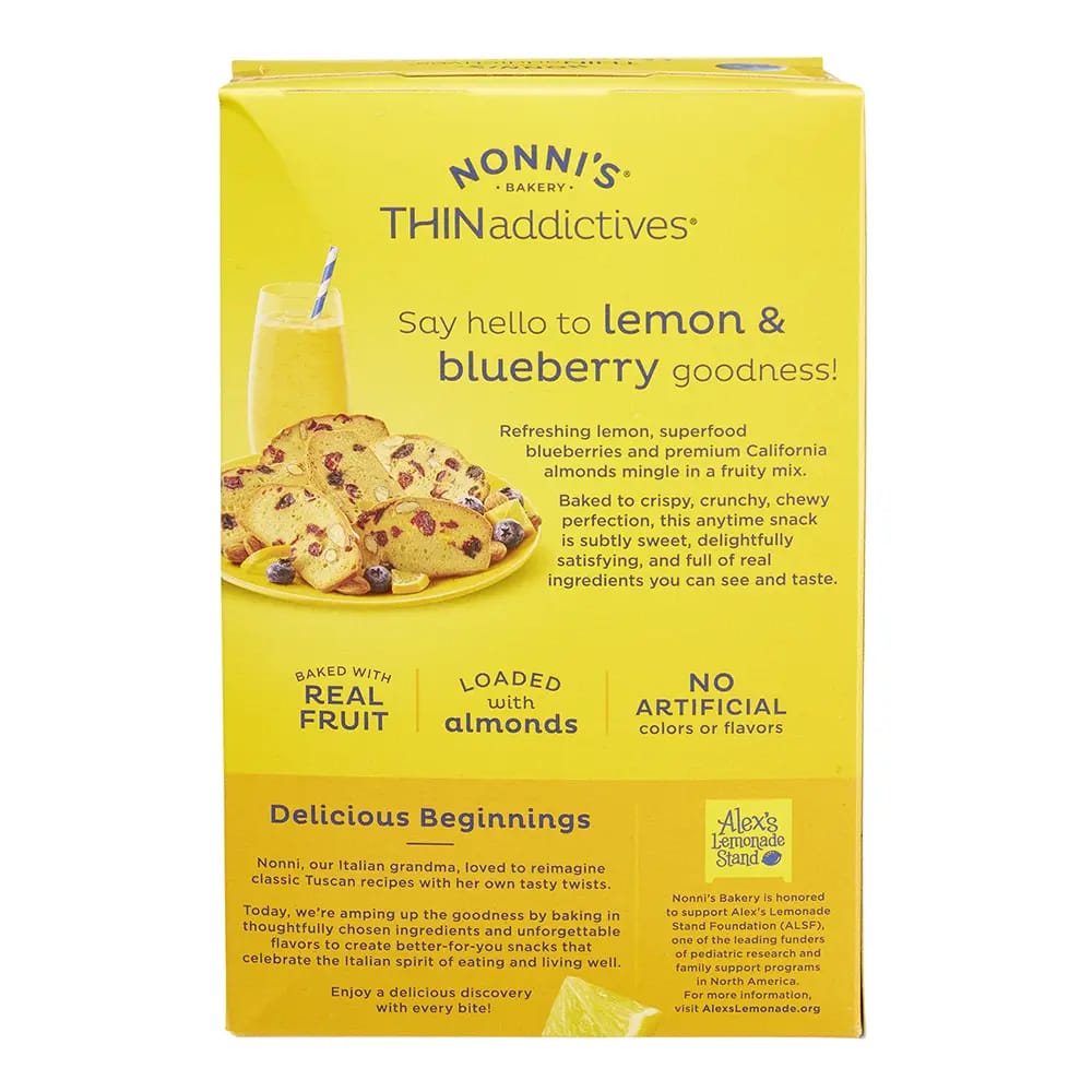 Nonni's THINaddictives Lemon Blueberry Almond Crisps, 4.4 oz