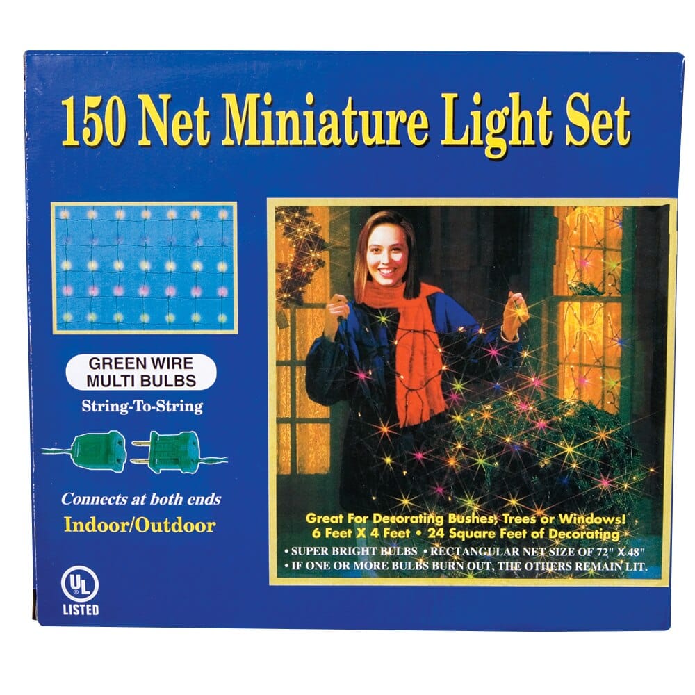 Multicolor Miniature Net Light Set, 4' x 6'