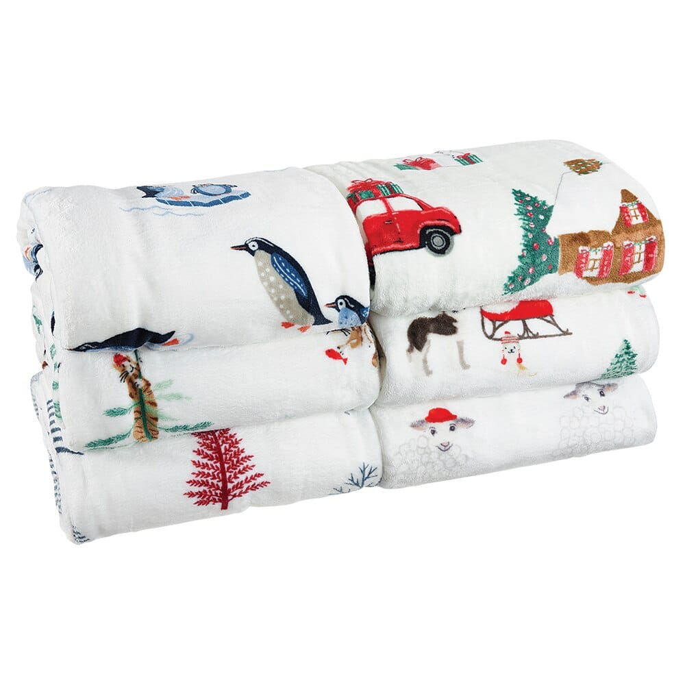 Mistletoe Collection Oversized Velvet Plush Throw Blanket