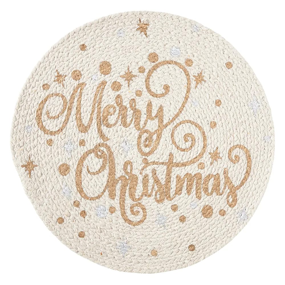 Christmas Round Cotton Placemats, Set of 2