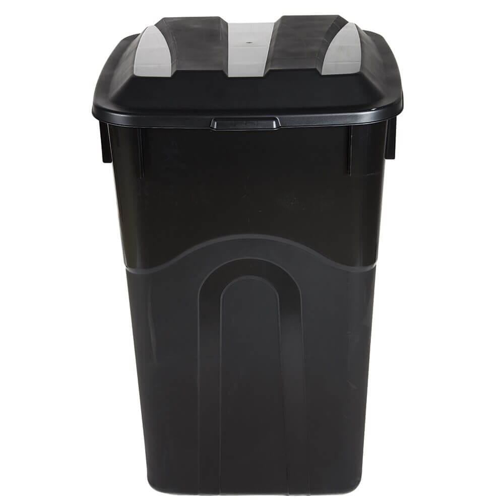 Wheeled Trash Cart, Black, 45 Gallons