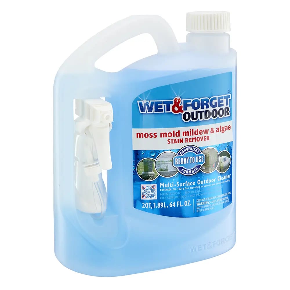 Wet & Forget Outdoor Moss, Mold, Mildew, & Algae Stain Remover, 64 fl. oz.