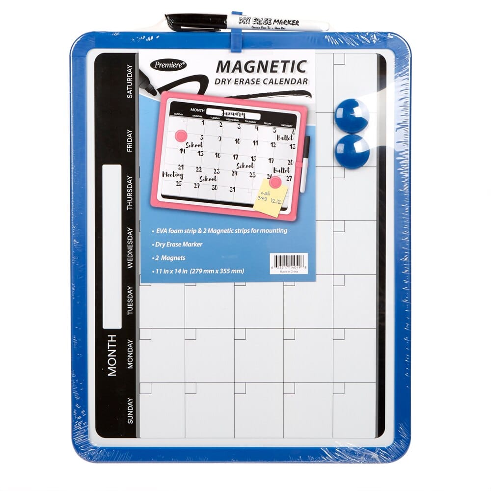 Premiere Magnetic Dry Erase Board Calendar, 14"