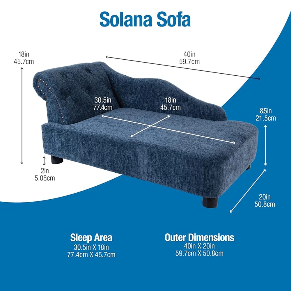 La-Z-Boy Large Chaise Lounger Dog Bed, Blue