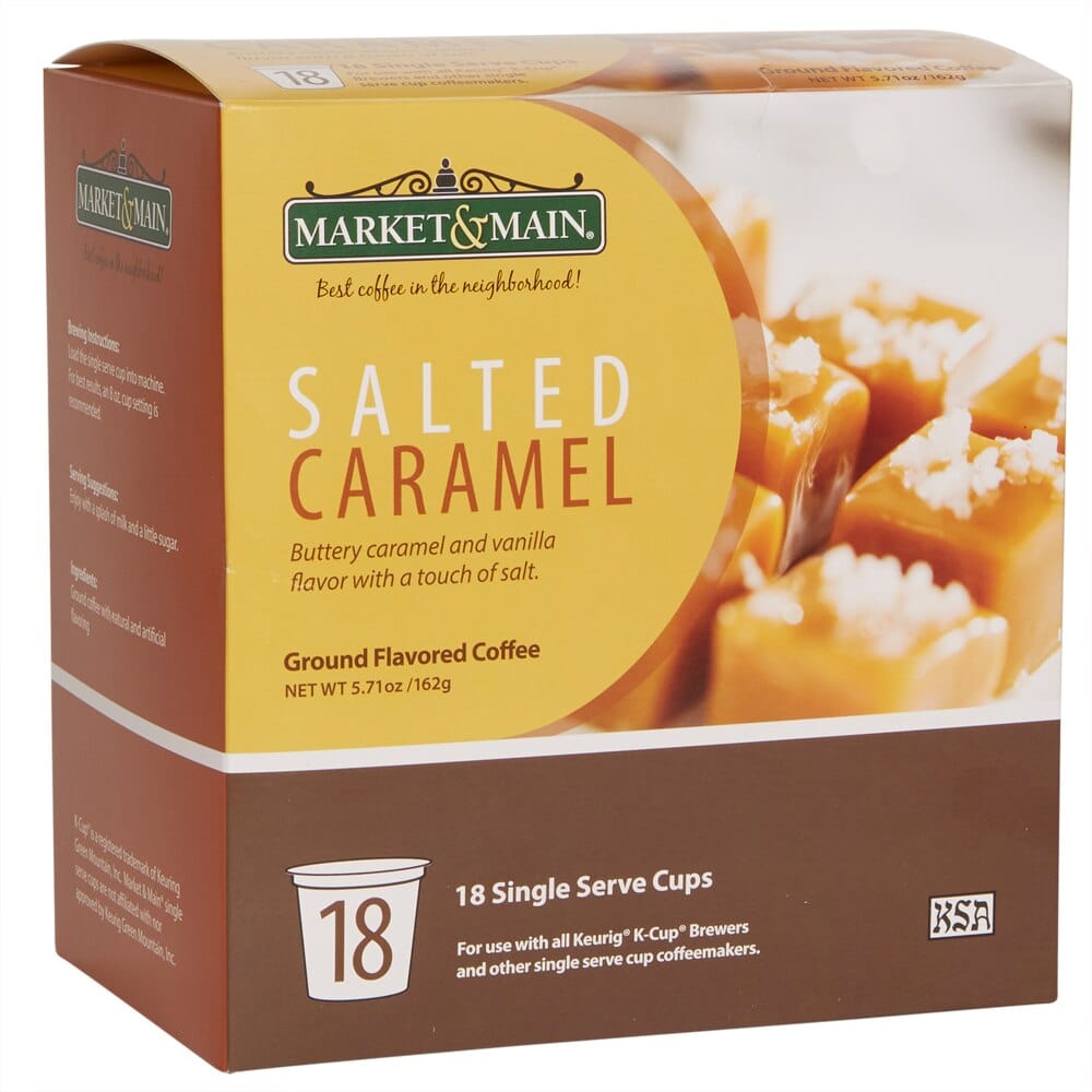 Market & Main Salted Caramel Coffee, 18 Count