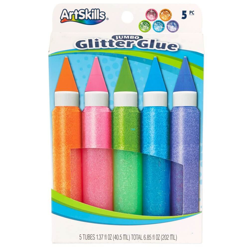 Artskills Jumbo Neon Glitter Glue, 5 Piece