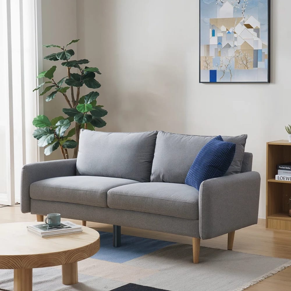 Zinus Upholstered Mid-Century Modern Sofa, Gray