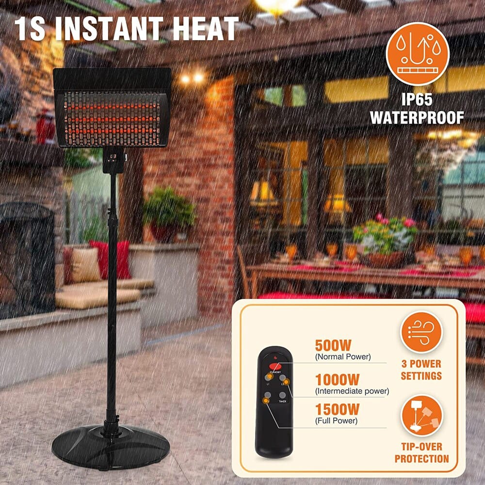 Freestanding Patio Heater with Wall Mount