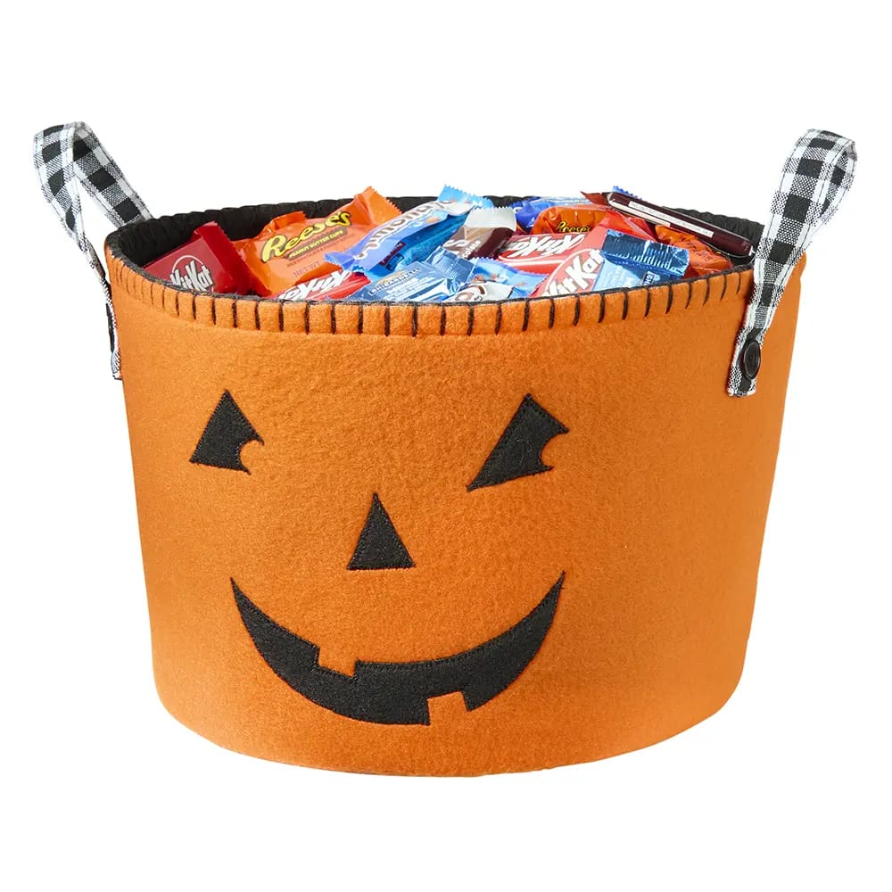 Jack-O-Lantern Fabric Halloween Basket
