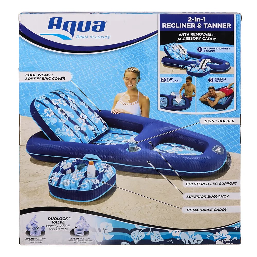 Aqua Recliner/Tanner w/Caddy