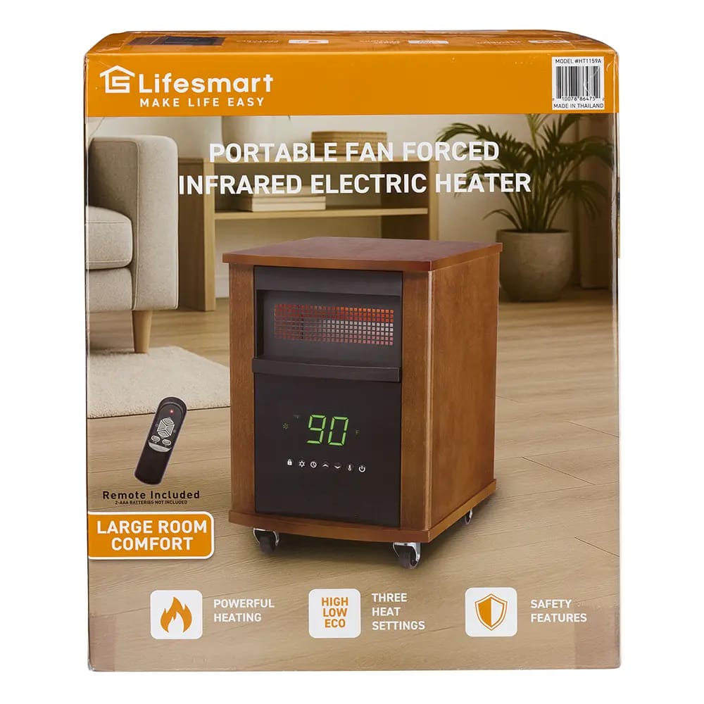 Lifesmart 6 Element Wood Cabinet Infrared Heater