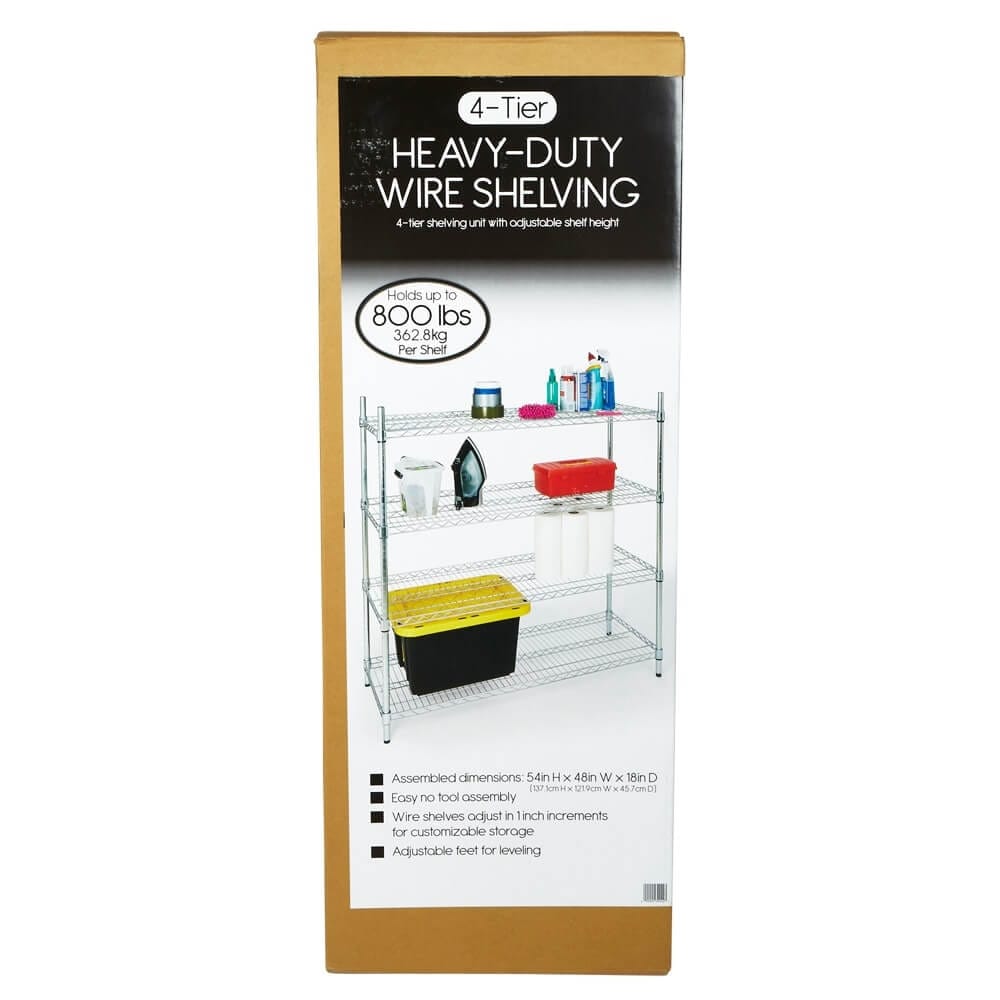 4-Tier Heavy-Duty Wire Shelving