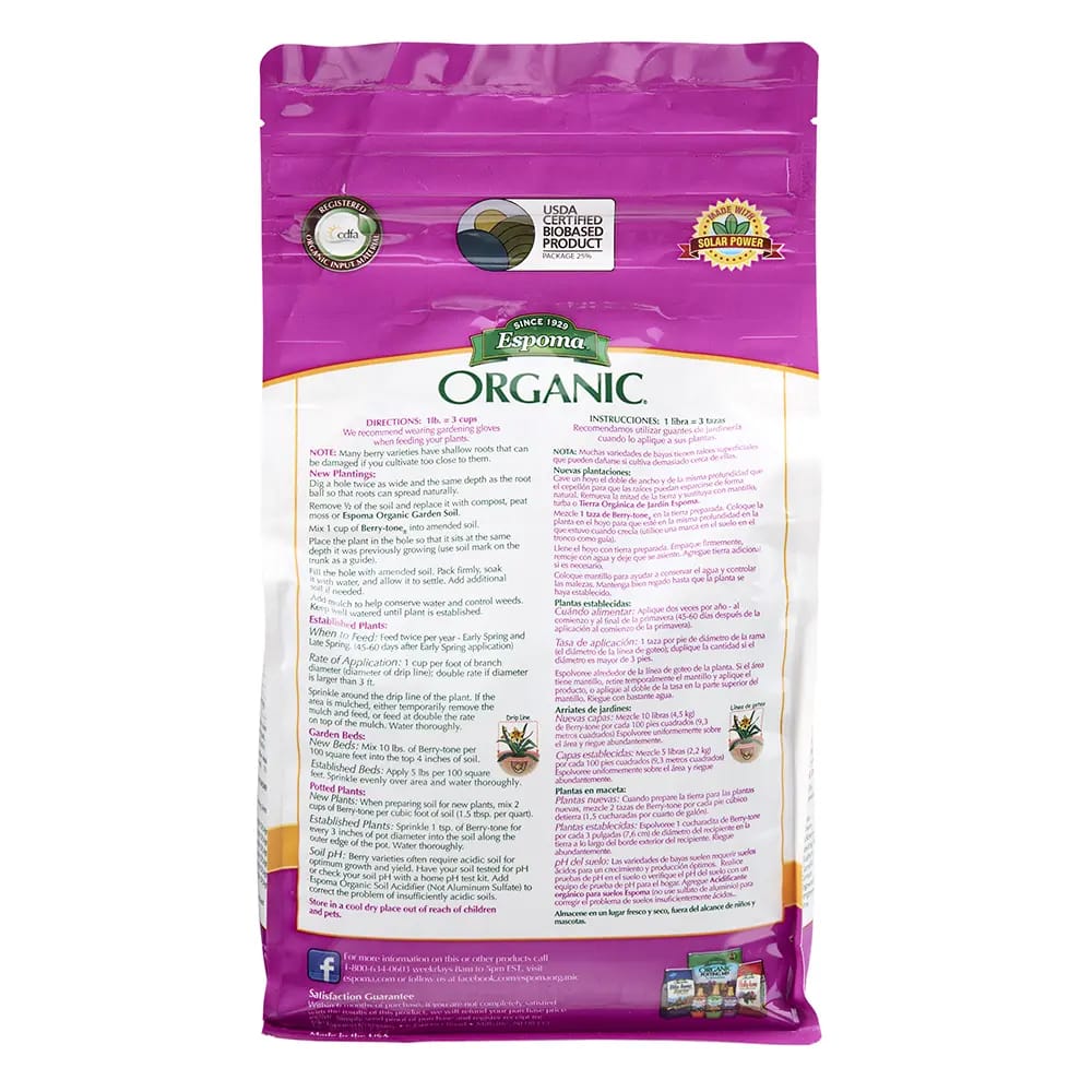 Espoma Organic Berry-Tone Fruit & Berry Food, 4lbs.