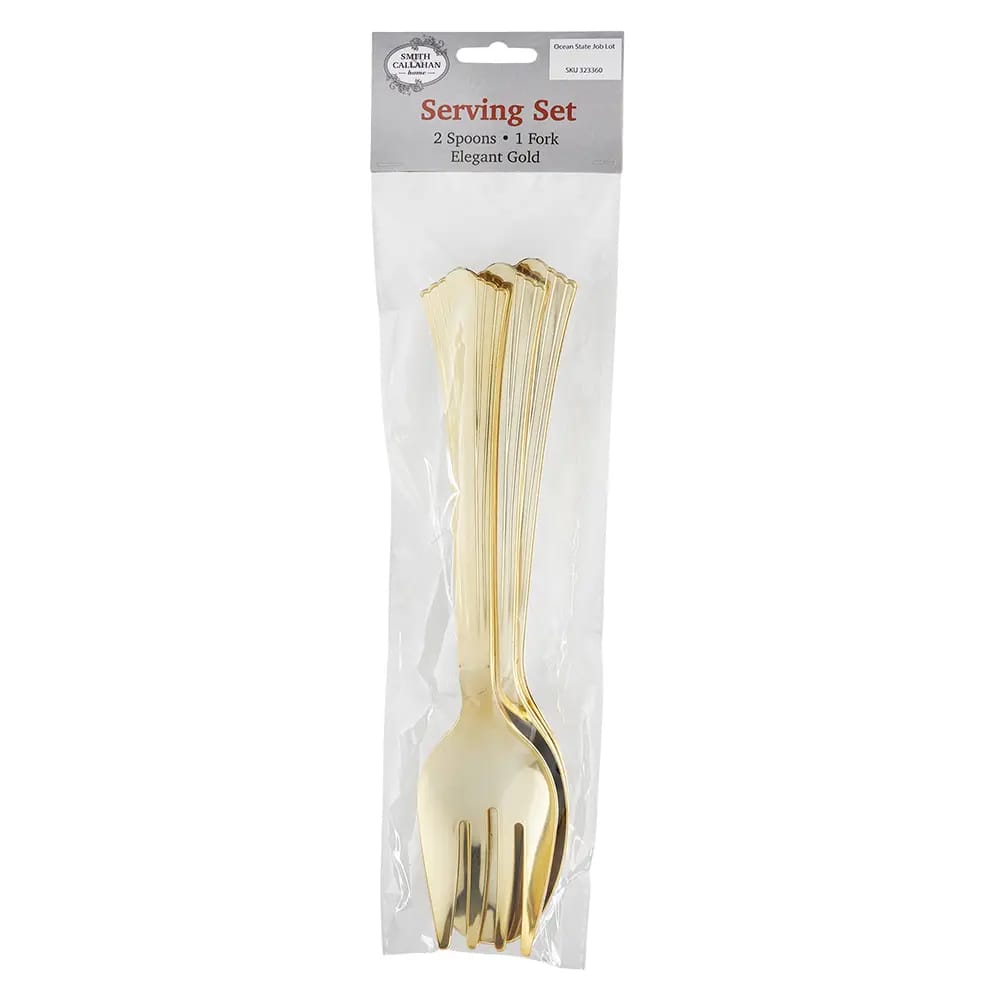 Smith & Callahan Gold Plastic Serving Set, 3ct.