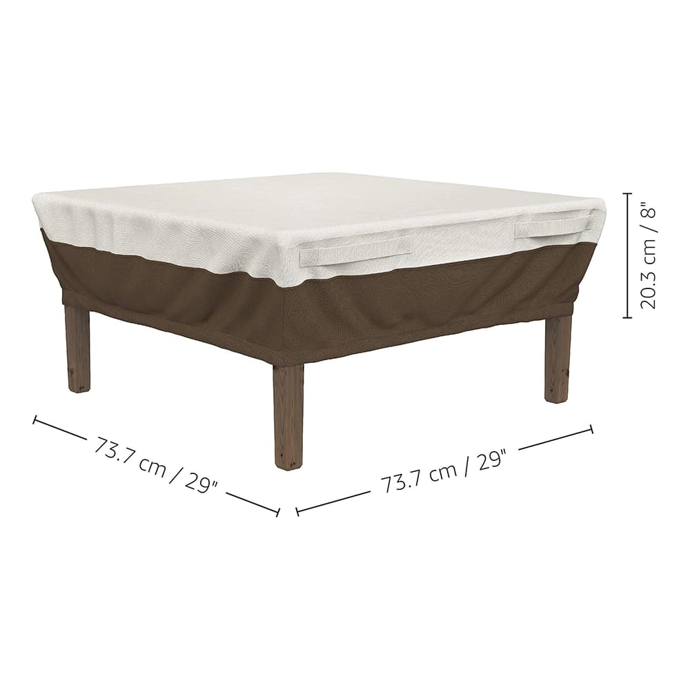 Side Table Patio Cover, Brown/White