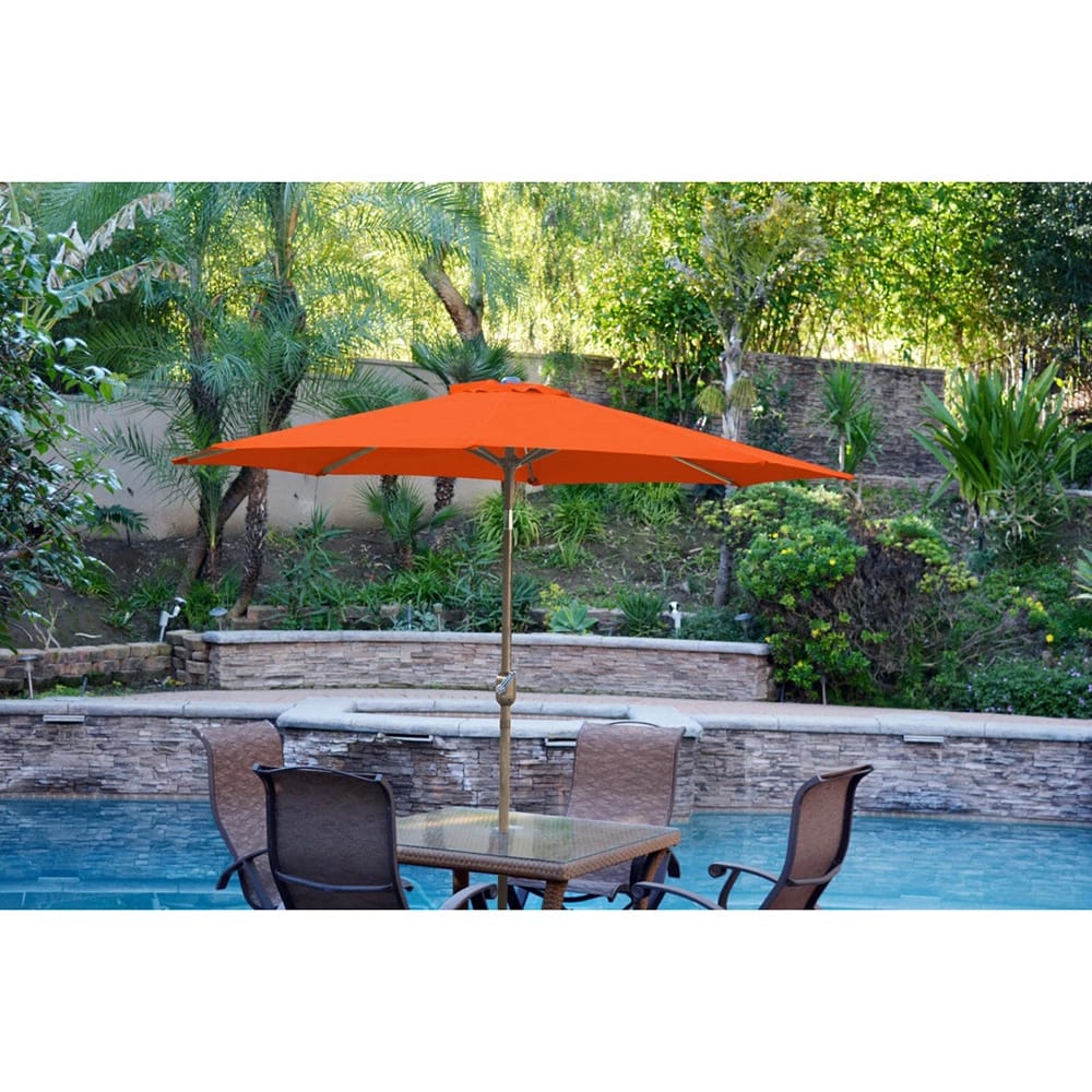 Jeco 9' Aluminum Patio Market Umbrella with Tilt and Crank, Orange/Bronze
