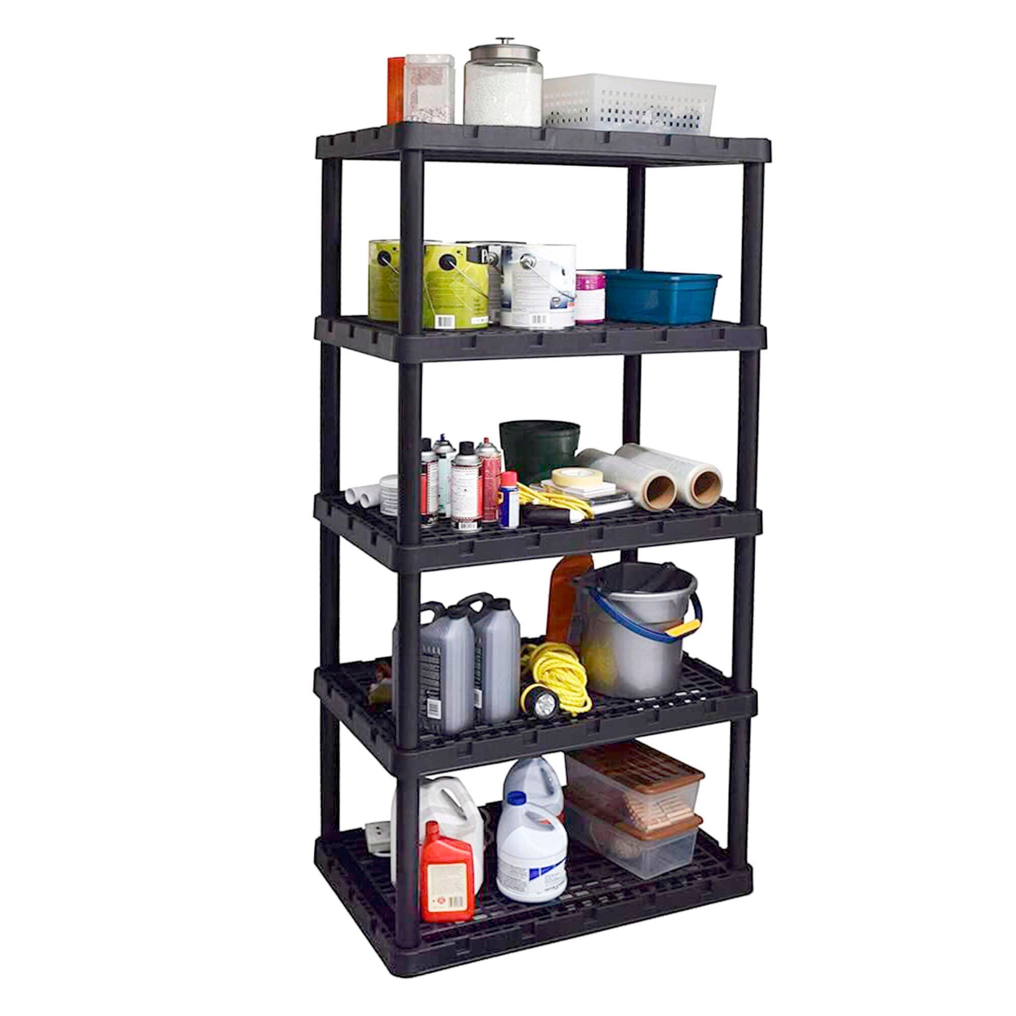 Maxit 5-Tier Heavy-Duty Plastic Shelving Unit