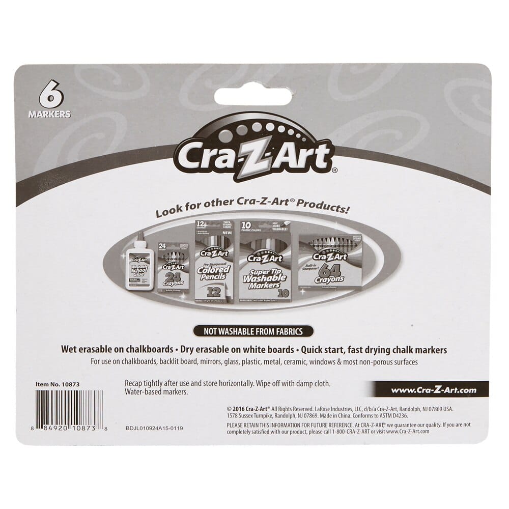 Cra-Z-Art 6-Pack Chalk Markers, 6 Piece