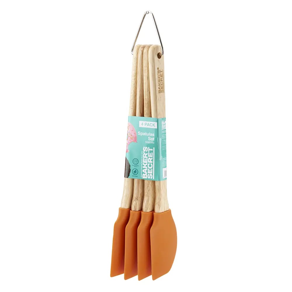 Baker's Secret Silicone Spatula Set, 4 Count