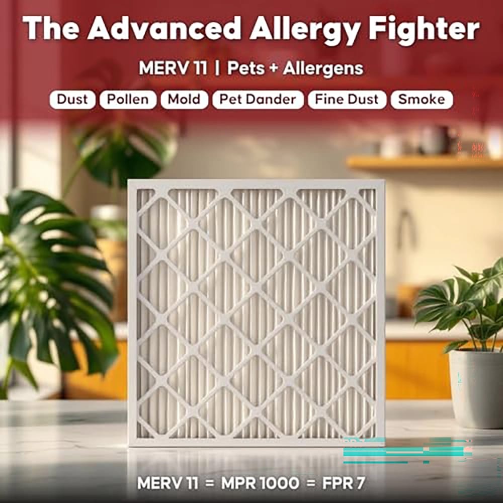 EcoAire 14" x 20" x 1" MERV 11 Pleated Air Filter, 3 Pack