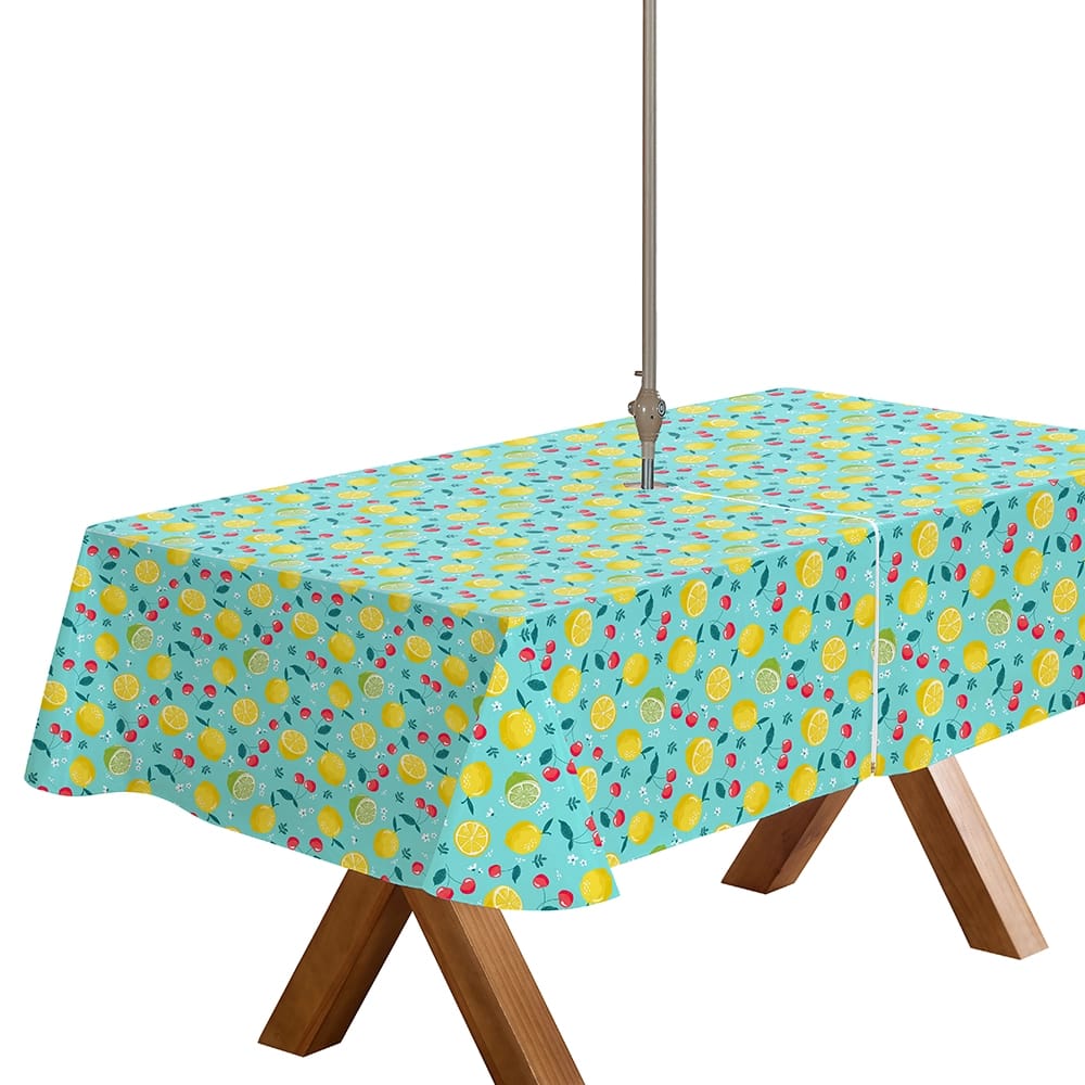 Summer Zipper Vinyl Tablecloth with Flannel Backing