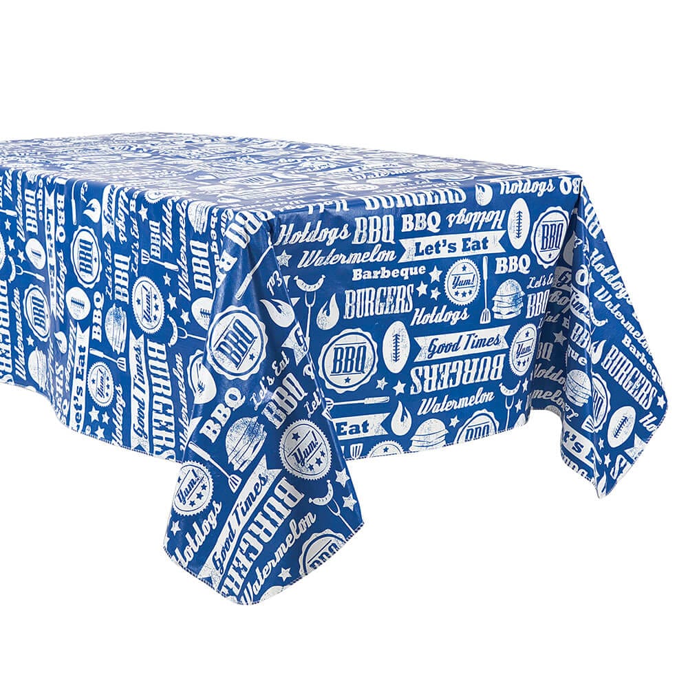 Summer Fun Vinyl Tablecloth with Flannel Backing