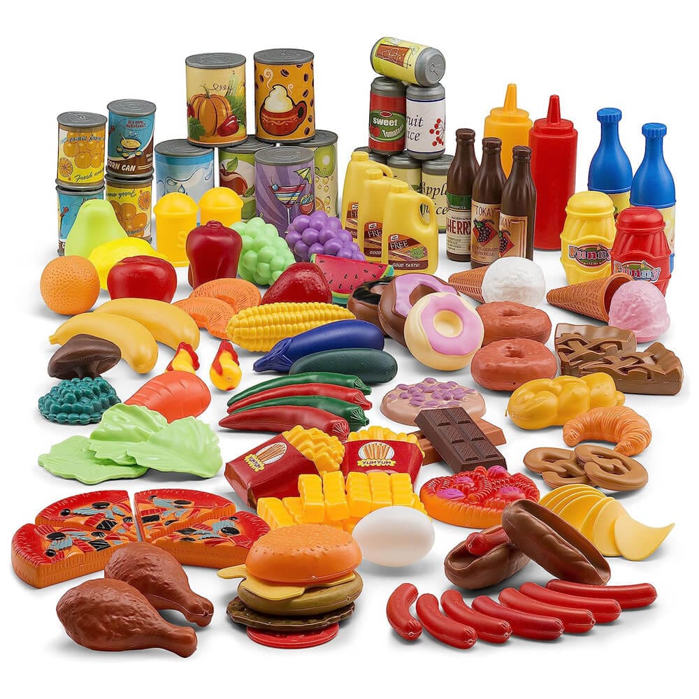 Pretend Play Food Set for Kids, 122 Pieces