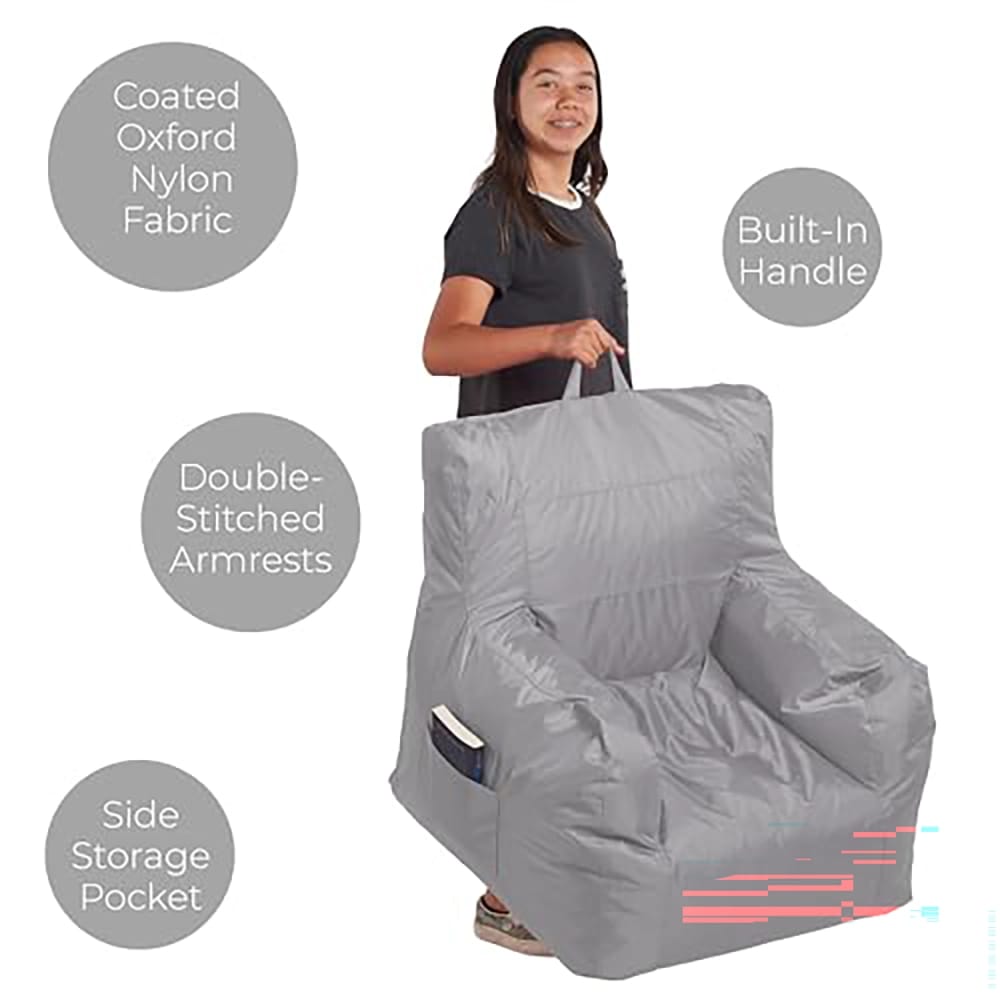 Cali Big Bear Bean Bag Chair, Gray