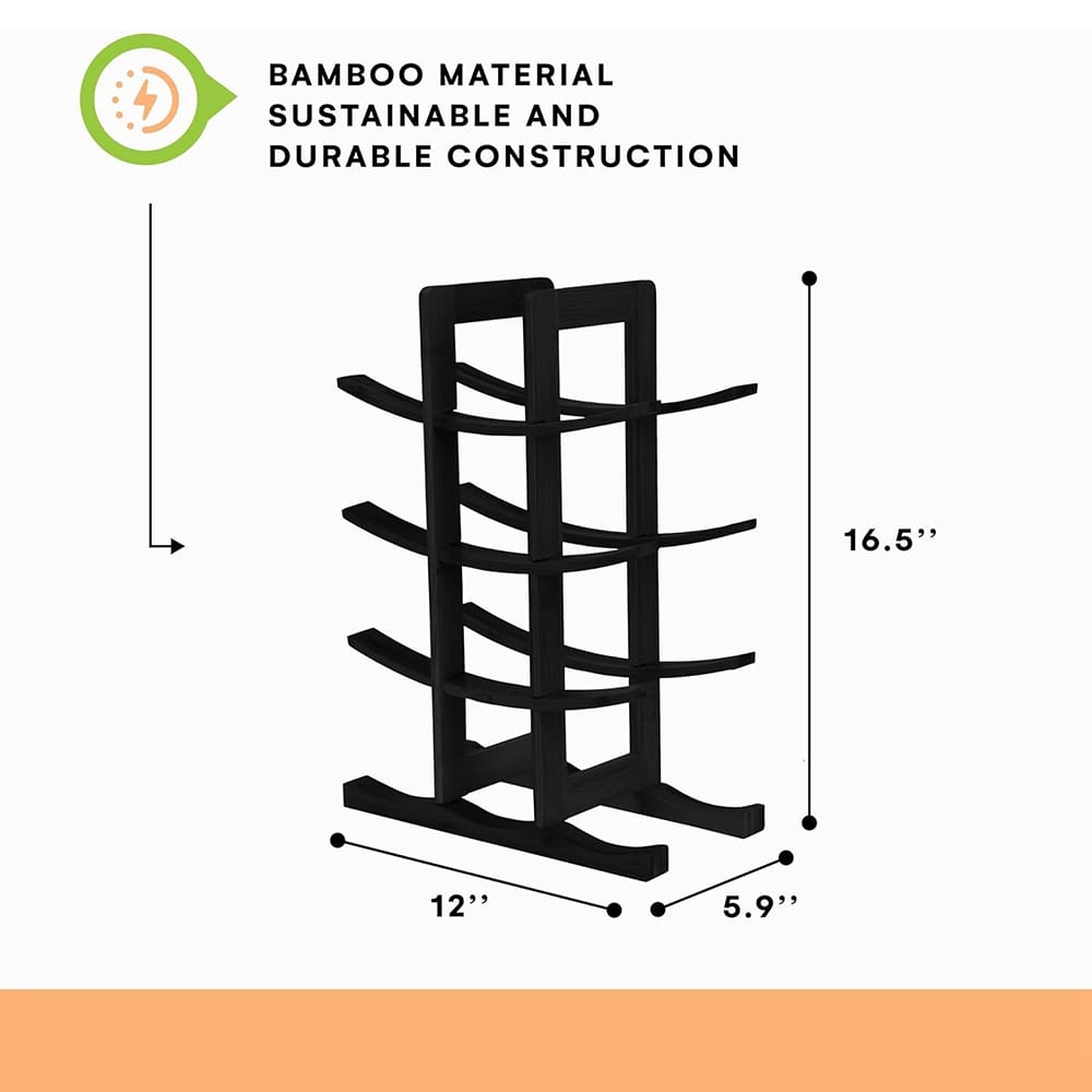 Prosumer's Choice 12 Bottle Bamboo Wine Rack, Black