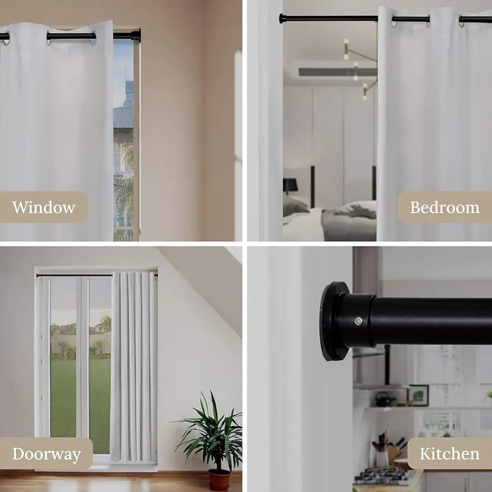 Room/Dividers/Now Tension Curtain Rod, 48"-80", Black